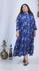 a woman in a plus size blue anarkali kurta set