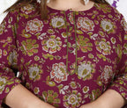 Maroon Pure Cotton Floral Print Straight Kurta-100020