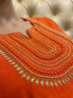 Orange Rayon Embroidered Straight Kurta Plus Size-100246