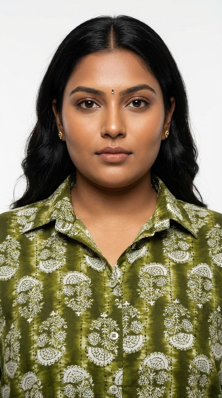 Plus Size Green Poly crepe  Floral Print Co-ord Set -120061