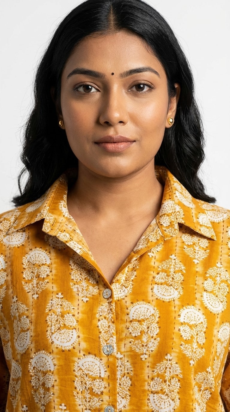 Plus Size Yellow Poly crepe  Floral Print Co-ord Set -120063