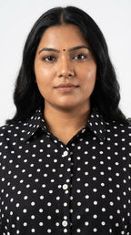 Plus Size Black Poly crepe Polka Dots Print Co-ord Set -120066