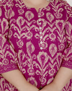 Plus Size Printed Women Pink Tunic Dress-1300017