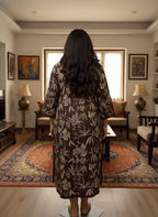 Plus Size Printed Women Brown Tunic Dress-130035