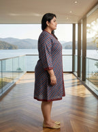 Printed Plus Size Blue Tunic Dress-130041