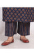 Plus Size Dark Blue Cotton Printed Kurta Pant Set with Dupatta-200005