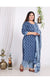 Plus Size Light Blue Cotton Printed Kurta Pant Set with Dupatta-200006