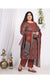 Plus Size Maroon Cotton Printed Kurta Pant Set with Dupatta-200008