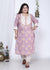 Plus Size Purple Cotton Printed Kurta Pant Set with Dupatta-200003