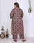 Plus Size Purple Cotton Printed Kurta Pant Set with Dupatta-200011