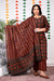 Plus Size Black Cotton Printed Kurta Pant Set with Dupatta-200017