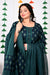Plus Size Bottle Green Cotton Printed Kurta Pant Set with Dupatta-200018