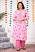 Plus Size Pink Cotton Printed Kurta Pant Set with Dupatta-200019