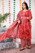 Plus Size Red Cotton Printed Kurta Pant Set with Dupatta-200020