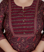 Plus Size Purple Cotton Printed Kurta Pant Set with Dupatta-200087