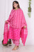 Plus Size Pink Cotton Bandhani Kurta Pant Set with Dupatta- 200721