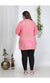 Pink  Plus Size Women Cotton Blend Floral  Print Short Kurta-300726
