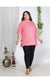 Pink Plus Size Women Cotton Blend Print Short Kurta-300727