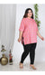 Pink Plus Size Women Cotton Blend Print Short Kurta-300726