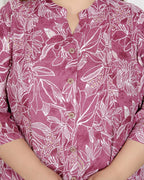 Plus Size Purple Cotton Blend  Print Aline Kurta-400067