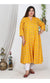 Plus Size Yellow Cotton Blend Floral Print Gown-400727