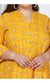 Plus Size Yellow Cotton Blend Floarl Print Gown-400727