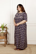 Purple Floral Plus Size Nightgown – Comfortable Sleepwear for Women