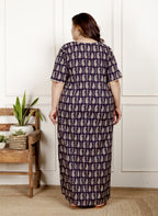 Purple Floral Plus Size Nightgown – Comfortable Sleepwear for Women