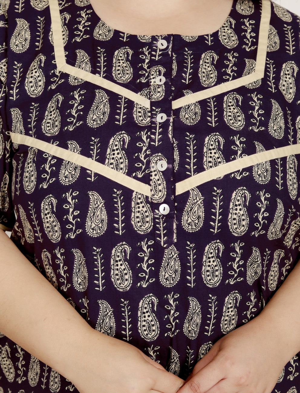 Purple Floral Plus Size Nightgown – Comfortable Sleepwear for Women