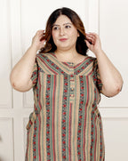 Green Floral Plus Size Nightgown – Comfortable Sleepwear for Women