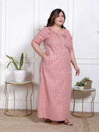 Pink Floral Plus Size Nightgown – Comfortable Sleepwear for Women