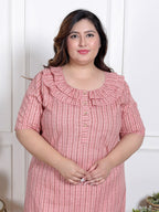 Pink Floral Plus Size Nightgown – Comfortable Sleepwear for Women