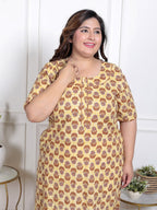 Yellow Floral Plus Size Nightgown – Comfortable Sleepwear for Women