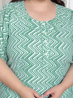 Green Floral Plus Size Nightgown – Comfortable Sleepwear for Women