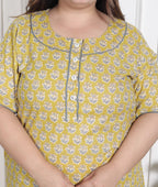 Yellow Floral Plus Size Nightgown – Comfortable Sleepwear for Women