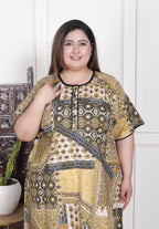 Green Floral Plus Size Nightgown – Comfortable Sleepwear for Women-430020