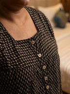 Black Cotton Floral Plus Size Nightgown – Comfortable Sleepwear