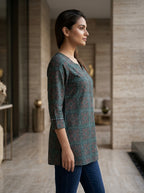 Printed Straight Short Kurti Top for Women