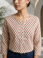 Printed Straight Short Kurti Top for Women
