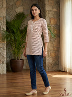 Printed Straight Short Kurti Top for Women
