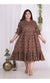 Plus Size Rust Cotton Flared Frock Style A-Line-600002
