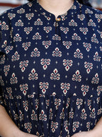 Plus Size Black Cotton Flared Frock Style-600017