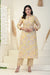 Yellow Muslin Floral Print Kurta Pant Set with Dupatta-800001