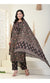 Plus Size Black Cotton Printed Kurta Pant Set with Dupatta-800004