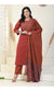 Plus Size Maroon Cotton Printed Kurta Pant Set with Dupatta-800005
