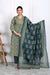 Embroidery Green Cotton Printed Kurta Pant Set with Dupatta-800029