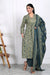 Embroidery Green Cotton Printed Kurta Pant Set with Dupatta-800029