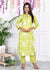 Embroidery Green Cotton Printed Kurta Pant Set with Dupatta-800042