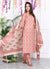 Hand Work Pink Cotton Printed Kurta Pant Set with Dupatta-800043