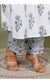 Grey Cotton Printed Kurta Pant Set with Dupatta-2347